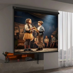 Ecran de proiectie 4K HD Re-Bloom, reglabil, 120 inch, tesatura/metal, alb/negru, 244 x 183 cm, Resigilat, Grad A - Img 4