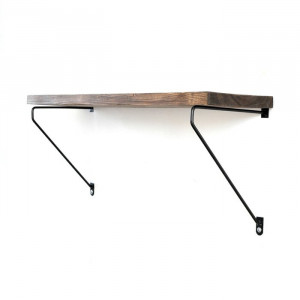 Etajera Eby, metal/lemn, negru/maro, 20 x 60 x 14 cm - Img 4
