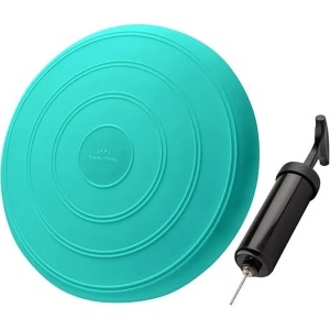 Everest Fitness perna de echilibru ortopedica gonflabila, Ø33 cm, 150 kg, pompa inclusa, turcoaz - Verificat A · Re-Bloom