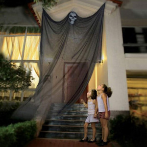 Fantoma plutitoare Halloween Idefair, textil, negru/alb, 3,3x2m - Img 7