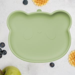 Farfurie din silicon cu ventuza, AppeKids, The Little Bear - Raw Green - Img 1