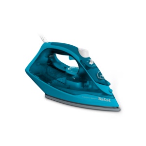 Fier de calcat Tefal Express Steam FV2867E0, Putere 2500W, Jet de abur 200g/min, Abur variabil 0-45g/min, Capacitate 270ml, Talpa Ceramica, Albastru