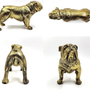 Figurina Casaido, model Bulldog, polirasina, auriu, 28,5 x 16 cm