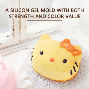 Forma de tort FATUXZ, model hello kitty, silicon, roz, 21,6 x 18,5 cm