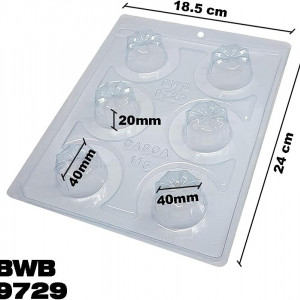 Forma pentru ciocolata BWB 9729, silicon/plastic, transparent, 18,5 x 24 cm - Img 5