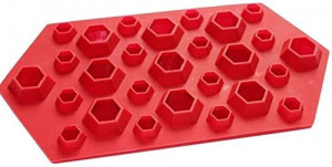 Forma pentru cuburi de gheata Selecto Bake, silicon, rosu, 23 x 12 x 2,3 cm - Img 1