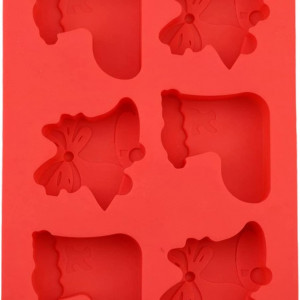 Forma pentru prajituri de Craciun DYWW, rosu, silicon, 25.8 x 17 x 2.5 cm - Img 6