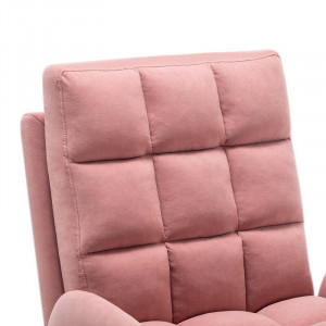 Fotoliu recliner cu scaun pentru picioare Cashanti, roz, 110 x 60 x 80 cm - Img 5