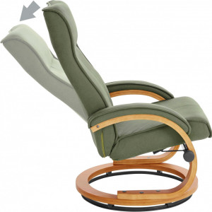 Fotoliu recliner Lille cu ottoman microfibra, verde, 67 x 107 x 55 cm - Img 6