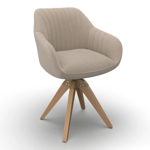 Fotoliu Sally bej, tapițat cu cord, 61/84/58 cm - Img 7