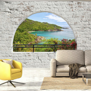 Fototapet Emerald Island Premium Vlies - 150 x 105 cm - Img 3