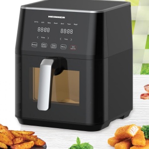 Friteuza cu aer cald Heinner CycloneFry Cook HAF-M7BK1800, Putere 1500-1800W, Capacitate 7L, Display digital, Termostat reglabil, Negru - Img 3