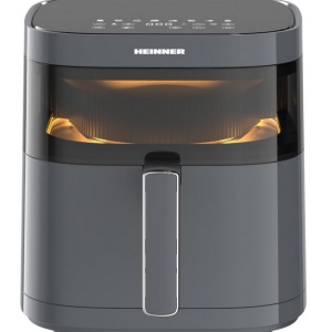 Friteuza cu aer cald Heinner DualHeat HAF-B6GRY17LG, 1700W, Capacitate cos 5.7L, Display digital, Gri antracit