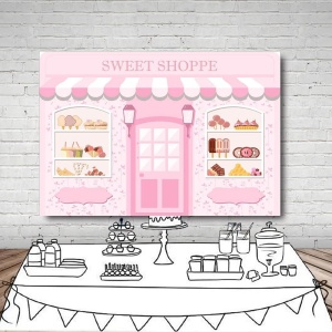 Fundal foto Aibiin, model Sweet Shoppe, poliester, multicolor, 210 x 150 cm