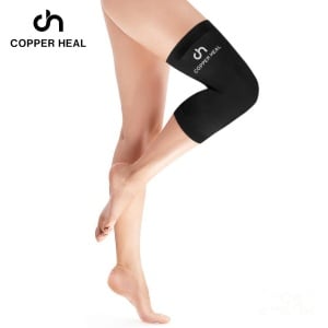 Genunchiera de compresie Copper Heal, textil, negru, marimea L