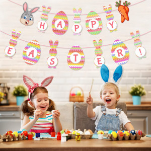 Ghirlanda Happy Easter BEKOIUP, folie/hartie, multicolor - Img 3
