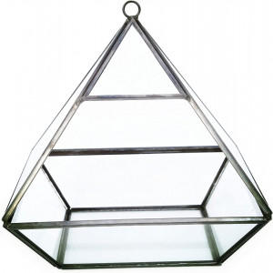 Ghiveci Asvert, metal/sticla, negru, 15 x 15 x 15,5 cm