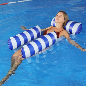 Hamac gonflabil pentru piscina XZSUN, nailon/PVC, mov, 130 x 122 cm - Img 4