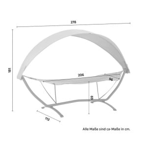 Hamac Ilva cu cadru si protectie solara, 278x113x181 cm - Img 3