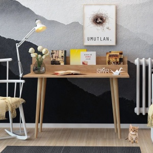 Hanah Home birou de studiu 100x60x94 cm, PAL 18mm melaminat, picioare 74 cm, stejar - Verificat A · Re-Bloom - Img 3