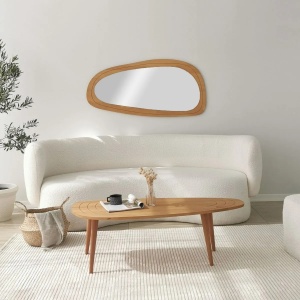 Hanah Home masa de cafea organica 115x50x38 cm, cadru din pin masiv 100%, picioare din fag 100%, teak - Verificat A · Re-Bloom - Img 3