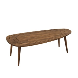 Hanah Home masuta cafea, cadru lemn pin + picioare lemn fag, 115x50x38 cm, nuc - Verificat A · Re-Bloom
