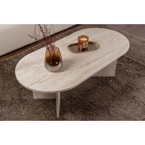 Hanah Home masuta de cafea 119x60x40 cm, PAL 18mm melaminat, travertin - Verificat A · Re-Bloom - Img 6