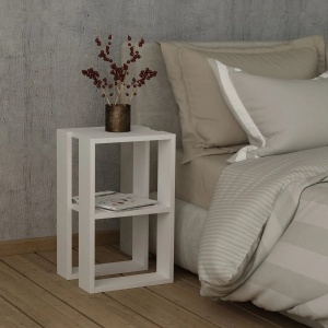 Hanah Home noptiera, PAL melaminat, 30x30x55cm, Alb - Verificat A · Re-Bloom - Img 2