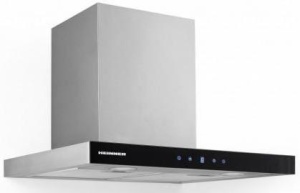 Hota decorativa Heinner DCH-650TIX, Latime 60cm, Putere absorbtie 595.8m3/h, Control touch, Timer, Iluminare LED, Inox + Sticla neagra - Img 2