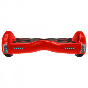 Hoverboard Tomoloo, LED, aluminiu/plastic, rosu, 63,5 x 23,9 x 23,4 cm