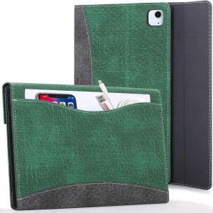 Husa de protectie flip pentru iPad Air 5 2022 Forfront, policarbonat/textil, gri/verde, 10,9 inchi