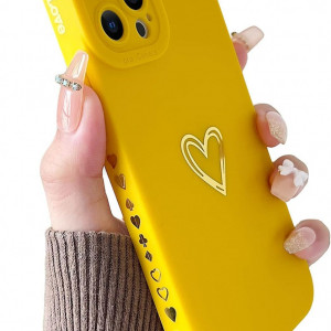 Husa de protectie pentru iPhone 12 Pro Max SmoBea, silicon, galben/auriu, 6.7 inchi - Img 1