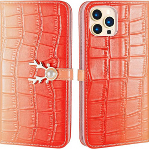 Husa de protectie pentru iPhone 13 Pro Aisenth, piele PU, rosu, 6,1 inchi