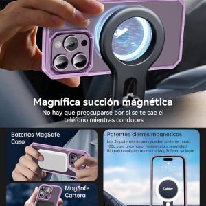 Husa de protectie pentru iPhone 14 Pro Max Quikbee, TPU/PC, violet/transparent, 6,7 inchi