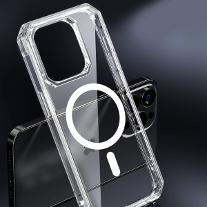 Husa de protectie pentru iPhone 14 Pro Quikbee, TPU, transparent/alb, 6,1 inchi