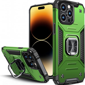 Husa de protectie pentru iPhone 14 Pro Vakoo, TPU, verde/negru, 6,1 inchi