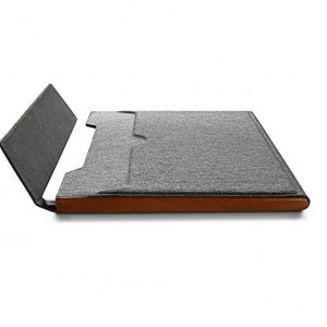 Husa de protectie pentru MacBook Pro A2141 Tomtoc, piele PU/poliester, gri/maro, 16 inchi - Img 4