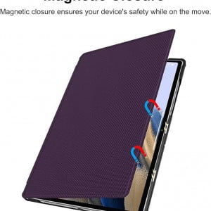 Husa de protectie Soke pentru Samsung Galaxy Tab A8, piele, violet, 10,5 inchi