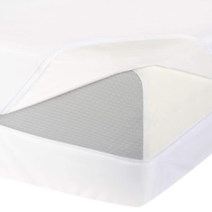 Husa impermeabila pentru saltea, cu fermoar, alba, 160×200 cm - Img 5