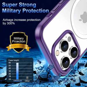 Husa magnetica pentru iPhone 13 Pro Max UNDEUX, metal/silicon, violet, 6,7 inchi - Img 4