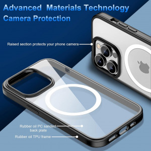 Husa magnetica pentru iPhone 14 MAX UNDEUX, piele PU, negru, 6,7 inchi - Img 2