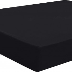 Husa pentru saltea PiccoCasa, TUP/ microfibra, negru, 200 X 200-200 x 220 cm