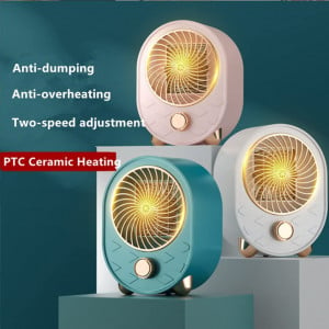 Incalzitor electric cu ventilator WATMHHJQ, alb/auriu, 1000W - Img 8