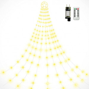 Instalatie pentru pomul de Craciun Litogo, LED, IP44, alb cald, 10 fire x 2 m - Img 1