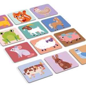 Joc educational pentru copii, Animale Memo, KuKiKuk Efko, 24 perechi, 12 piese mari, carton gros, animatii colorate haioase, varsta 2-6 ani - Img 2