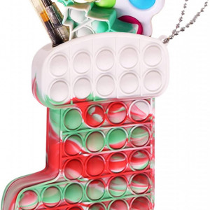 Jucarie antistres pentru copii QETRABONE, model ciorap, silicon, multicolor, 13 x 17,5 cm - Img 1
