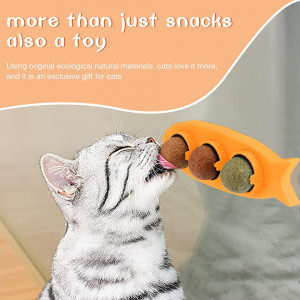 Jucarie cu bile capnic pentru pisici Tlater, portocaliu, 19 x 7 x 6 cm - Img 3