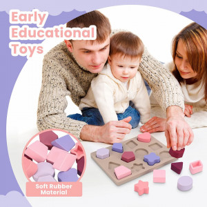 Jucarie educativa pentru bebelusi Jocossol, silicon, multicolor, 18 x 13,5 cm - Img 5