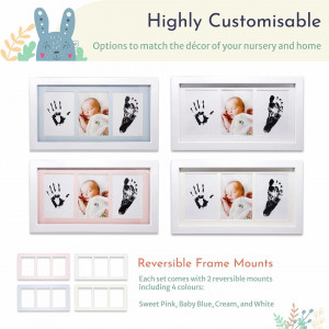 Kit de amprenta cu rama foto pentru bebelusi Supply Store, alb, lemn, 32, 8 x 17, 8 cm - Img 2