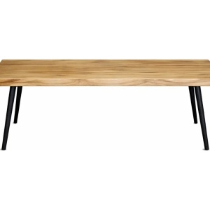 Kiwari Daro masuta de cafea MDF/metal, 120x60x45 cm, blat MDF finisaj stejar natural, cadru metal negru, design industrial, stejar/negru - Verificat A · Re-Bloom - Img 5